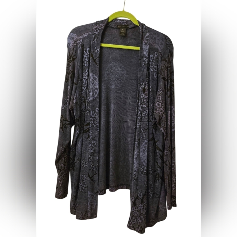 Made In Heaven, Floral Patterned, Sheer, Violet Blue Cardigan 1x